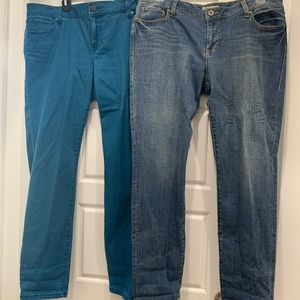 CAbi Stretch Cotton Skinny Jeans Size 16 (Lot of 2)